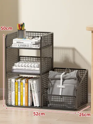 Mobile Bookshelf Childrens Desk Book Storage Cabinet with Wheels Simple Home Floor Standing Bookcase Easy Installation