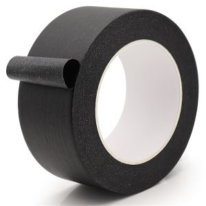 1roll Black Paint Tape Multi-Surface Masking Tape Easy Removal Tape For Security Wall Crafts Art Construction Renovation Home