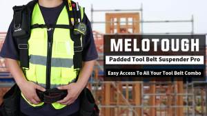 Padded Heavy Duty Tool Belt Suspenders Adjustable Work Shoulder Straps for Construction Carpenter Electrician Farmer Roofing