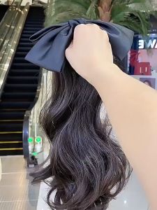 Tóc giả Nơ đen đuôi ngựa dài xoăn 35cm mềm mượt phong cách Hàn Quốc cho nữ- PHỤ KIỆN RYRY