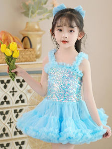 Váy Tutu Công Chúa Cho Bé Gái Váy Biểu Diễn Khiêu Vũ Mùa Hè Váy Lưới Mềm Mại Váy Ren Xếp Nếp Ngọt Ngào Cho Trẻ Em