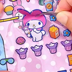 LAKOE Diy Stiker Buku Quiet Book Sanrio Kuromi Melody Pochacco Cinnamoroll Hellokitty Pom Pom Purin Busy Book Bayi