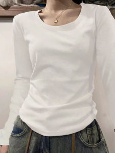 American Style Short Sleeve White Inner Wear T-Shirt Women Summer Slim Fit Spicy Short Tight Shoulder Design Sensation Small Audience