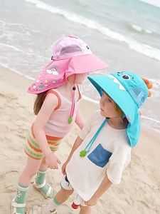 Summer Wide Brim Kids Beach Cartoon Bucket Hat For Boys And Girls Outdoor UV Protection Sun Cap Bucket Sun Hat for Boys Girls Hat Summer UV Protection UPF 50+