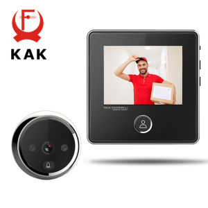 KAK 2.8 Màn Hình LCD Điện Tử Xem Cửa Có Chuông IR Camera Nhìn Đêm Thông Minh Camera Nhìn Trộm Hợp Kim Kẽm Ghi Hình Ảnh Chuông Cửa Kỹ Thuật Số