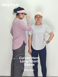 maytryit | Plus Size Loose Quick Dry Long Sleeve Exercise Tshirt