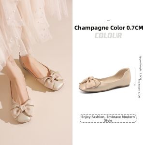 Josiny | Bow Decor French Easy On Slipper Flats
