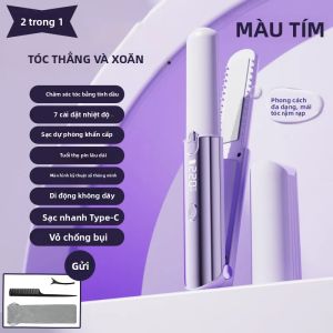 Máy Làm Thẳng Và Uốn Tóc Mini Sạc USB Dụng Cụ Tạo Kiểu Tóc Di Động Dùng Cho Ký Túc Xá Salon Du Lịch Sử Dụng Tại Nhà Không Dây Chất Liệu Nhựa