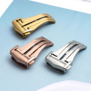 Khóa Cài Đồng Hồ Kiểu Bướm Dành Cho Omega 18mm/20mm Chất Liệu Thép Không Gỉ 304L Mặt Kim Loại Đánh Bóng Màu Bạc.