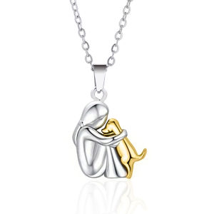 Fashion Women and Dog Necklace Cute Little Girl Puppy Pendants Necklaces Animal Pet Jewelry