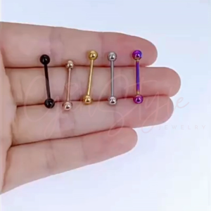 [SG Local Seller] Tongue Piercing Ring Bar Industrial Barbell Stainless Steel Long Ear Stud Tragus Cartilage