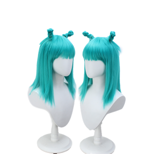 Wig ที่สวมใส่ได้เป็นธรรมชาติ ทรงผมสีเขียว เหมาะสำหรับการเล่นบทบาทในอนิเมะ ชุดคอสเพลย์ วัสดุผ้าฝ้าย