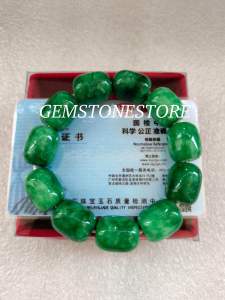 GELANG GIOK BURMA NATURAL HIJAU PRIA DAN WANITA SERTIFIKAT