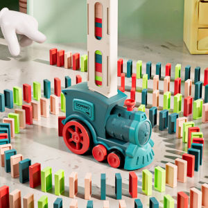 3set Childrens Toys Dominoes Train Electric Train Automatic Throwing Toys Christmas New Year Gifts