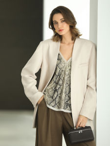 COCOBELLA | Elegant White Workwear Blazer with Scarf