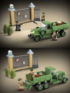 New Full Crown Military Cargo Truck Heavy Armor Anti-Air Transport Tank Assembly Toy Block Soviet Theme for Kids And Adults
