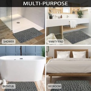 40x60cm Bathroom Mat Anti Slip Cobblestone Embossed Bath Mat Quick Dry Anti-slip Mat Bath Rug