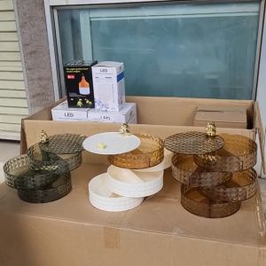 Hộp Đựng Trang Sức Nhiều Tầng Xoay 360 Độ Khay Đựng Bánh Kẹo Mứt Sấy Nhiều Ngăn Xoay Đa Năng