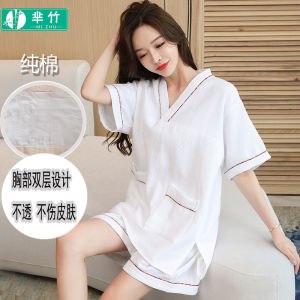 Khan Pure Cotton Steam Clothes Womens Walf Checks Fabric plus Size Mens Thickened Massage Bathrobe Beauty Bath Sauna Clothes