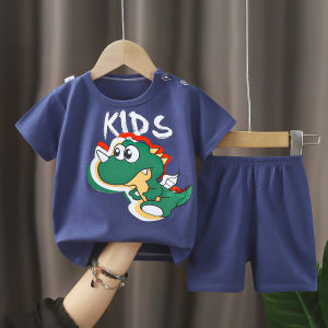 Childrens Summer Suit Thin Fashionable Pure Cotton Short-Sleeved T-shirt Boys and Girls Small and Older Kids Shorts Baby and Infant Clothes