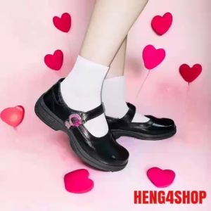 Gerry Gang รองเท้า รองเท้านักเรียนผู้หญิง หนังดำ รุ่น G6607 - รองเท้าที่ชุดเคลื่อนทำ สวยมือ สนุกกับสุขภาพ!