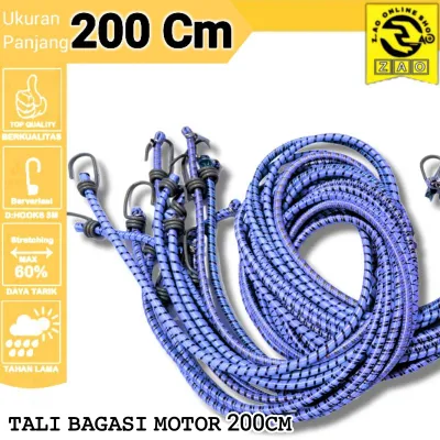 TALI BAGASI MOTOR 200 CM/Tali ikat barang 2 meter/Tali Karet 100 cm