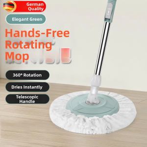 Rotating Replaceable No-Hand-Washing Needed Dry & Wet Use Multifunctional Mop Stick