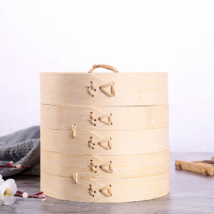 Bamboo Home Use Round Steam Basket Set
