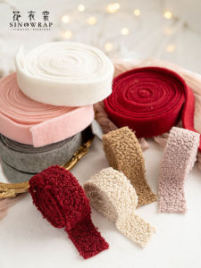 สายป่านไนลอนสีเขียวมุกสำหรับตกแต่งต้นไม้คริสต์มาส DIY พร้อมโบว์ผูกป่านจาก Flower Clothes