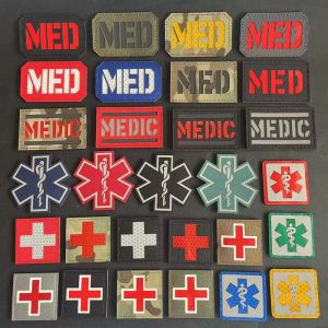 Emergency Rescue Life StarMedical CrossMedicMED First Aid Infrared Reflective patchesMilitary Sticker Tactical Morale Badge
