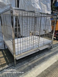 2x3x2.5 stainless 304 dog cage heavy duty 2doors stainless pooptray