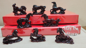 Eight Wooden Horse Colectibles Ornaments Decorative Statues Sculpture 八骏马红花梨木实木雕刻摆件摆设品