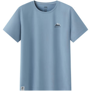 Jeep | Jeep Quick Dry T-Shirt Mens Summer Casual Moisture Wicking Short Sleeve Loose Fitness Sportswear UV Protection Breathable Wear