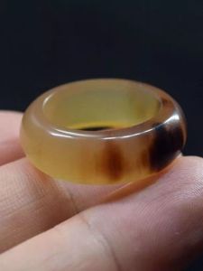 แท้ธรรมชาติ Yak Horn แหวนคริสตัลบริสุทธิ์สไตล์ออสเตรียผลไม้รูปแบบแหวนคู่สําหรับผู้ชายและผู้หญิง