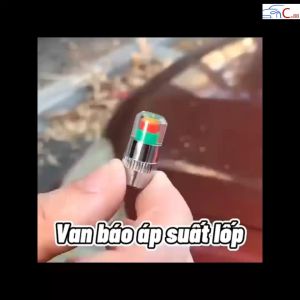 (42) Bộ 4 Nắp Van Lốp Xe Cảnh Báo Áp Suất Lốp 3 Màu Hiển Thị Kiểm Tra Dễ Dàng Bằng Mắt