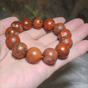 Premium 16mm+ Waxi Nan Hong patinaed bracelet  优质瓦西南红树化包漿手链