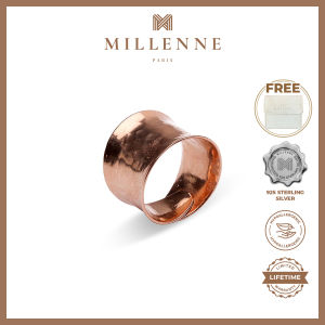 MILLENNE Minimal Hammered Rose Gold Ring with 925 Sterling Silver (MLP-01)