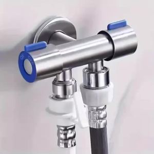 Van Góc Bằng Thép Không Gỉ 304 Mạ Crôm Mờ Công Tắc Điều Khiển Kép Một Đầu Vào Hai Đầu Ra Lõi Van Dùng Cho Hệ Thống Cấp Nước.