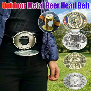 Portable Bar Metal Beer Head Belt Funny Bottle Buckle for Outdoor Drinking Camping Picnic Wine Can Holder Party Funny Decoration