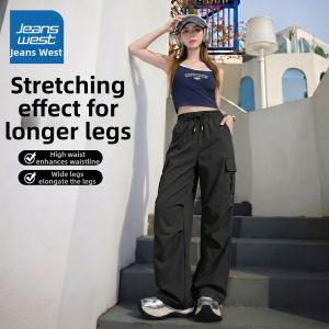 Jeanswest | Summer Lightweight High Waist Wide Leg Casual Work Pants