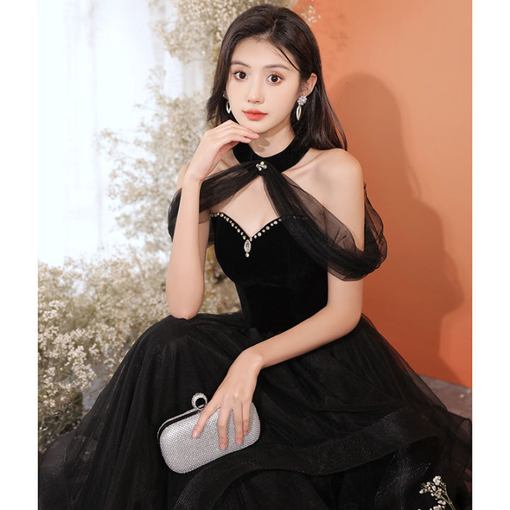 2018 korean high waist dress EAGLELY 2026 New Womens Luxury Black Evening Dresses Anual Party Host Dress Fairy Ball Gown For Formal Events Quality Elegant End Banquet Dress Wedding Dinner Dress - Lazada APRILFLASH