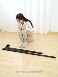 6Wings Vertical Pole Clothes Ceiling Drying Rod Rack Hanger Stainless Steel Punch  no Telescopic Stand