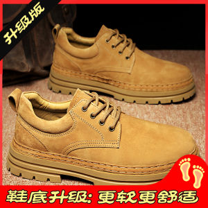 Leather Martin Boots Mens High Top Winter Shoes Casual Running Sports Style England Fashion Workwear Thick Bottom Rubber Sole