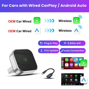 CarPlay Wireless Android Auto Adapter Plug And Play Bluetooth WiFi Auto Connection For Kia Audi Volvo Peugeot Opel Renault Jeep