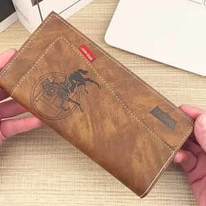 Dompet Panjang Pria Lengkap Kapasitas Terbaru Motif Dizon Kulit Cokelat Premium Keren WA1084B7 Murah