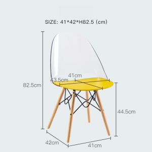 Norchair Modern Acrylic Dining Chair Nordic Style Transparent Backrest Bedroom Home Use Ins Makeup Bench Simple Design Wood