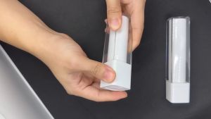 2 ชั้น ขวดปั้มเซรั่มสูญญากาศทรงเหลี่ยม 30ml/50ml - สีขาว - หัวปั้มขาว