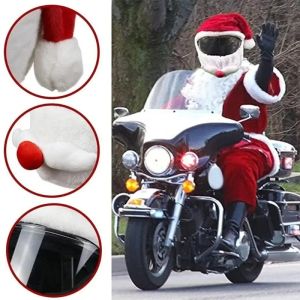 Christmas Motorcycle Helmet Cover Santa Claus Hat Full Face Funny Plush Moto Helmet Decoration Xmas Motorcycle Ski Accessories