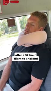 Neck nap pillow for travelling nap pillows for office sleeping travel pillow neck support for adults airplane memory foam fabric train headrest resting desk car neck pillows giveaways magic U shape outdoor soft inflatable travel sleeping pillow