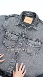 JINISO Jaket Jeans Oversize Marva Snow Grey
